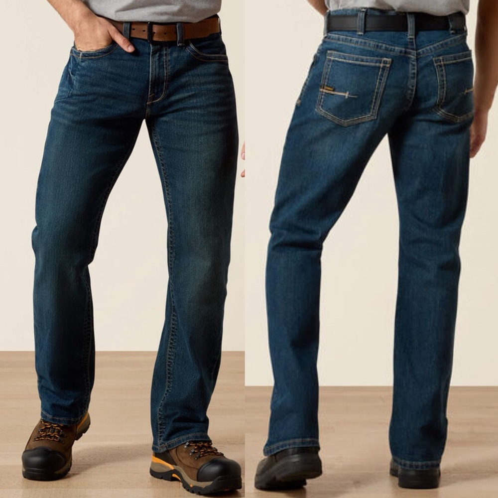 Ariat Rebar M4 DuraStretch Edge Bodie Blue Relaxed Boot Cut Jean